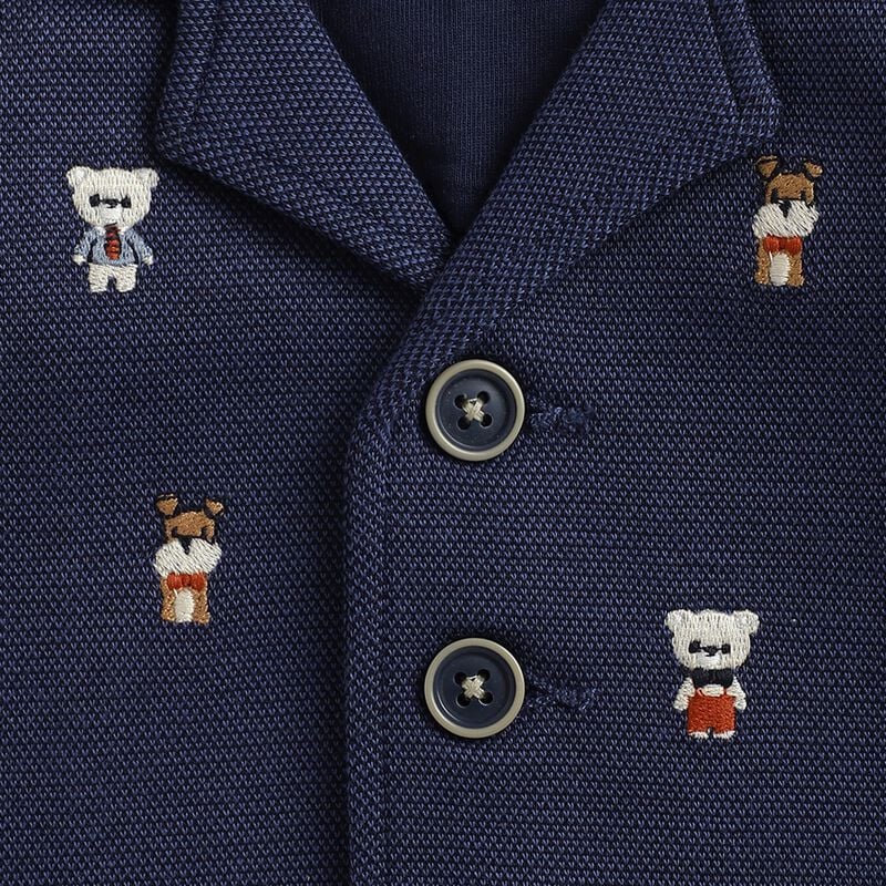 Boys Dark Blue Blazer With Elbow patch image number 2